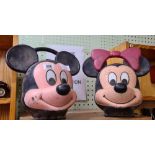 MICKEY MOUSE & MINNIE CHILDREN'S LUNCH BOXES WITH FLASKS BY THE ALADIN INDUSTRIES USA. - CATCHES