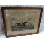 ANTIQUE HUNTING PRINT BY ALKEN, ''THE RUN''