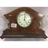 SMALL EDWARDIAN INLAID CLOCK BY ALEX CLARK & CO LTD