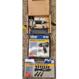 POWER CRAFT HALF HINCH REVERSIBLE AIR RATCHET KIT NO.PCAT 17/08 & AIR IMPACT WRENCH KIT PCAT 16/08 &