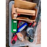 CARTON WITH A FIRE MASTER DRY POWDER EXTINGUISHER, FIRST ID KIT WITH CONTENTS, CAMPING GAZ GAS