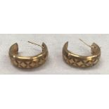 A PAIR OF 9ct HOOP EARRINGS