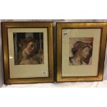PAIR OF COLOUR PRINTS, DETAIL OF A BOTTICELLI PICTURE AND ANOTHER, IN GILT FRAMES