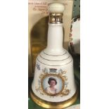BOTTLE OF BELLS WHISKY TO COMMEMORATE THE 60TH BIRTHDAY OF THE QUEEN 1986, CERAMIC BOTTLE WITH BOX