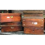 SHELF OF VARIOUS WOODEN BOXES - SOME A/F