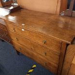 OAK CHEST OF 3 DRAWERS WITH BRASS HANDLES