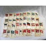 APPROX 39 SILK EGYPTIENNE SILK FLAGS OF NATIONS AND REGIONS OF THE WORLD OVER 100 YEARS OLD