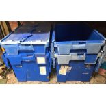 4 BLUE PLASTIC CRATES