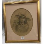 OVAL PORTRAIT OF A YOUNG GIRL C1900, INSCRIBED THE GARDENER'S DAUGHTER AND SIGNED FRANCIS MILES