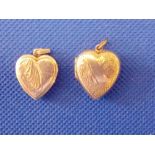 2 SILVER PENDANT HEARTS