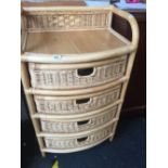 BAMBOO CHEST OF 4 DRAWERS