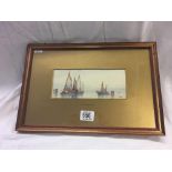 FREDERICK JAMES ALDRIDGE, MOORED SAILING VESSELS, WATERCOLOUR, SIGNED