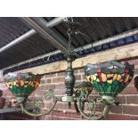 3 BRANCH TIFFANY STYLE CHANDELIER