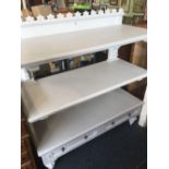 PAINTED SHELF UNIT WITH DRAWERS