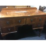 WALNUT DRESSING TABLE - NO MIRROR