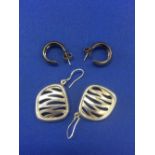 TWO PAIRS OF SILVER EARRINGS