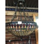 TIFFANY STYLE BAROQUE CEILING LIGHT SUSPENDED WITH 6 CHAINS