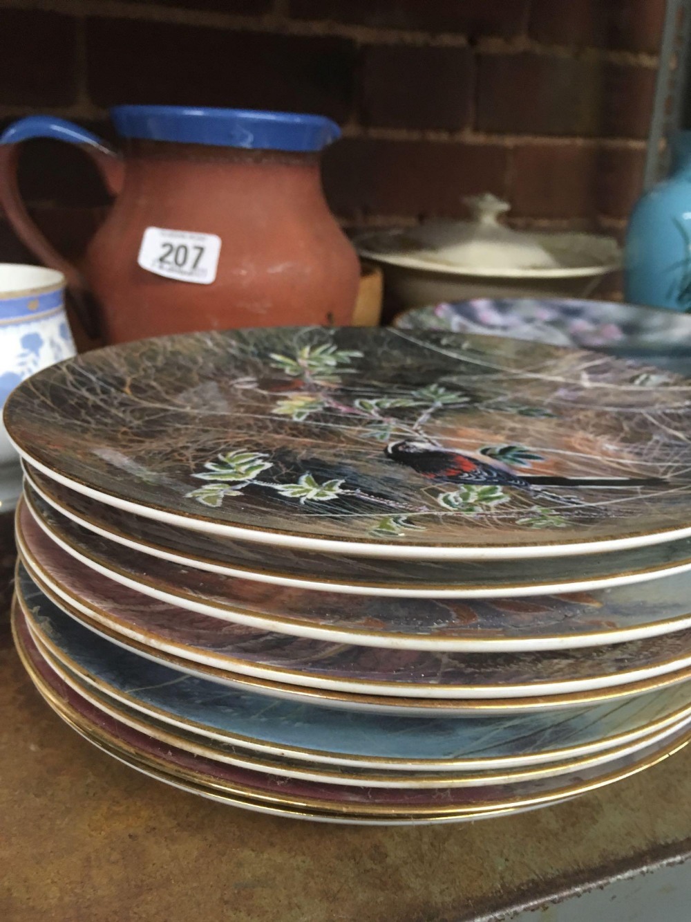 SHELF OF MIXED CHINAWARE INCL; COLLECTOR PLATES BY COALPORT & DANBURY MINT - Image 6 of 9