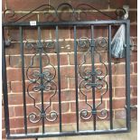 BLACK WROUGHT IRON GARDEN GATE APPROX 28'' WIDE X 26'' HIGH