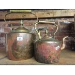 TWO COPPER KETTLES