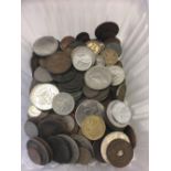 A TUB OF MIXED COINS