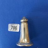 A SILVER LIGHTHOUSE SHAPED PEPPER CASTER - B'HAM 1913