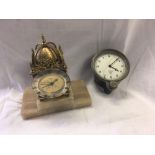 VINTAGE SMITH'S DASHBOARD CLOCK MARKED SMITH'S CRICKLE WOOD WORKS LONDON, GLASS CRACKED & 1 SMALL