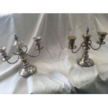 PAIR OF PLATED CANDELABRA'S