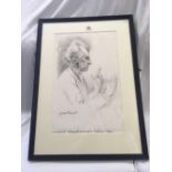 CHARCOAL DRAWING OF LEOPOLD STOWKOWSKI, CONDUCTING AT THE FESTIVAL HALL, INSCRIBED AND SIGNED