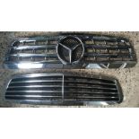 MERCEDES FRONT CAR GRILL & 1 OTHER