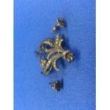 SILVER & MARCASITE FLOWER BROOCH & 4 PAIRS OF EARRINGS