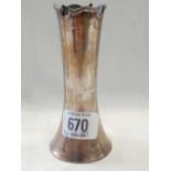 SILVER TAPERING SPILL VASE, MARKINGS & INSCRIPTION RUBBED