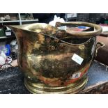 BRASS HELMET SHAPED COAL BUCKET