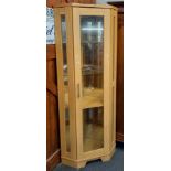 MODERN CORNER DISPLAY CABINET, INSIDE LIGHTING, APPROX 6ft 2''