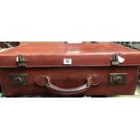 VINTAGE BROWN LEATHER SUITCASE