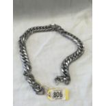 HEAVY STAINLESS STEEL CURB LINK CHAIN APPROX 20'' LONG 3/4'' WIDE