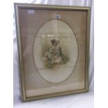 PAIR OF F/G OVAL MOUNTED WATERCOLOURS OF COUPLES IN VICTORIAN TIMES