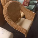 WICKER & METAL TUB CHAIR