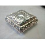 DIAMOND SHAPED EMBOSSED SNUFF BOX - B'HAM 1919