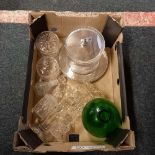 CARTON OF GLASSWARE CONSISTING OF CANDLE HOLDERS ETC