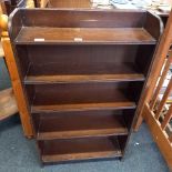 OAK BOOKCASE & OAK THREE TIER PLANT STAND