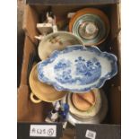 CARTON OF MIXED CHINAWARE INCL; BOWLS & PLATES - SOME A/F