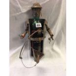 NOVELTY METAL BOTTLE HOLDER OF A FLY FISHERMAN