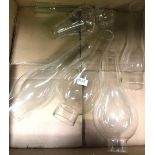 6 GLASS OIL LAMP CHIMNEYS