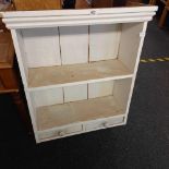 WHITE PAINTED WALL SHELF WITH 2 DRAWERS