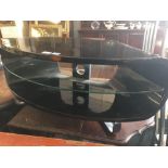 RETRO BLACK GLASS TV STAND