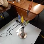 METAL & GLASS FLOWER TABLE LAMP