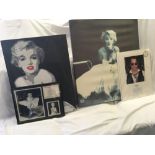 2 MARILYN MONROE CANVASES, F/G MARILYN MONROE PHOTOGRAPH & A JOHNNY DEPP PICTURE