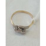 18ct DIAMOND RING 2.8g, SIZE 'M'