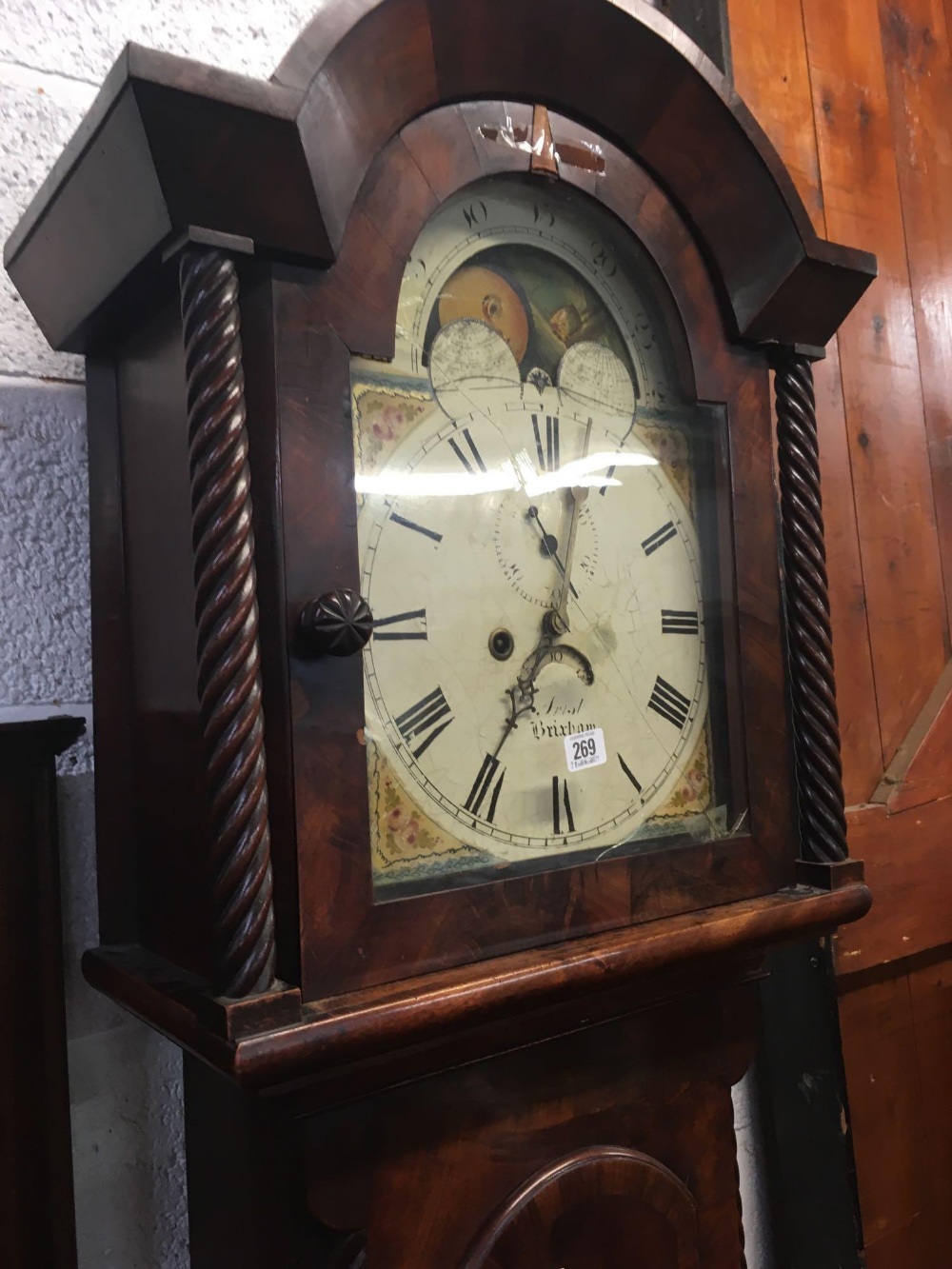 81'' HIGH MAHOGANY GRANDFATHER CLOCK WITH BRIXHAM FACE DIAL - Image 2 of 6